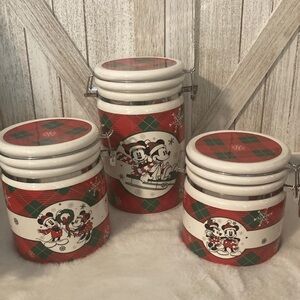 Disney Mickey & Minnie Mouse Christmas Hinged Jars